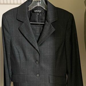 Kasper Charcoal Checkered Blazer